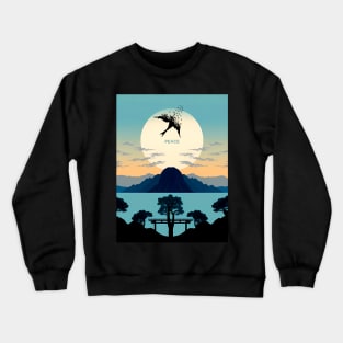 Disappearing Dove: The Urgency of Peace on a Dark Background Crewneck Sweatshirt